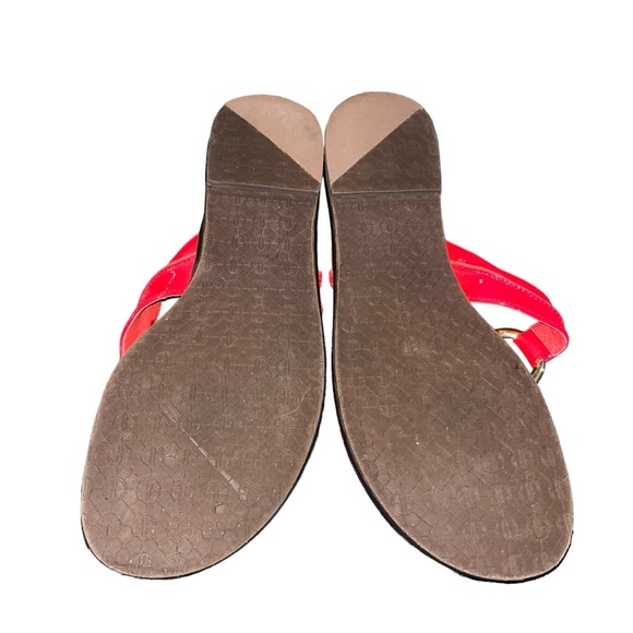 Lily Pulitzer Mckim Coral Patent Leather Thong Sandals size 7.5 - Picture 4 of 4